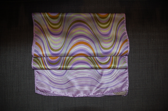 Purple Stripe Missoni Silk Scarf, size O/S