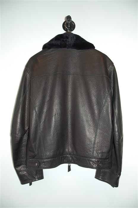 Black Leather Gimo's Leather Jacket, size L