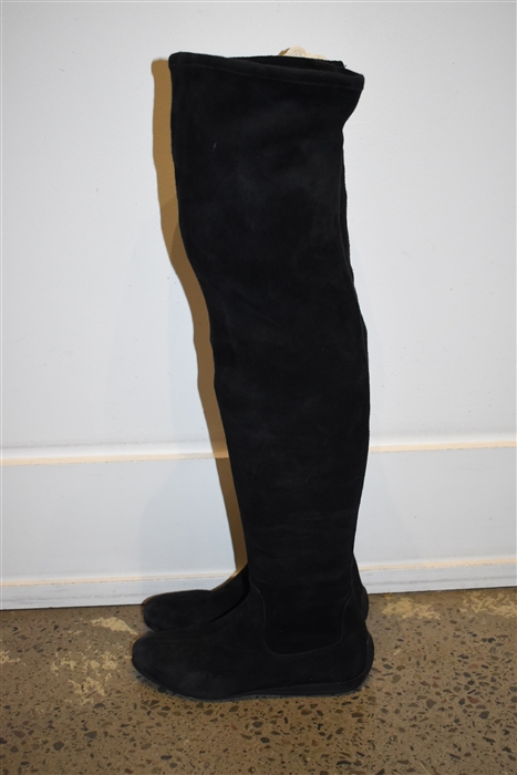 Black Suede Prada Over-the-Knee Boots, size 5.5