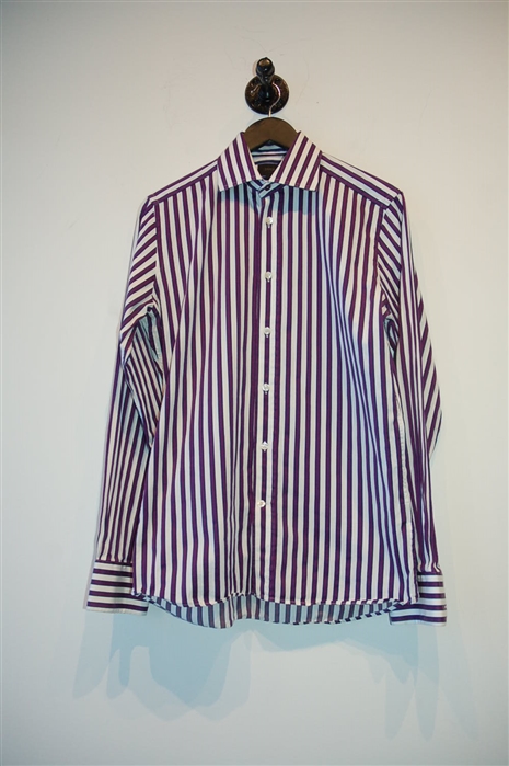 Purple Stripe Duchamp Button Shirt, size M