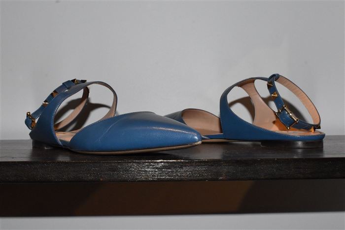 Deep Aqua Valentino Flats, size 7.5