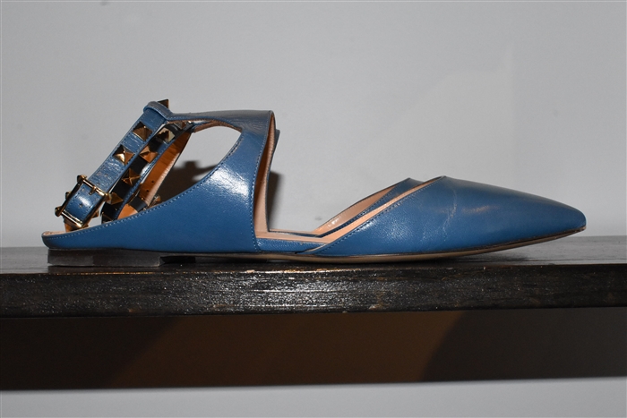 Deep Aqua Valentino Flats, size 7.5