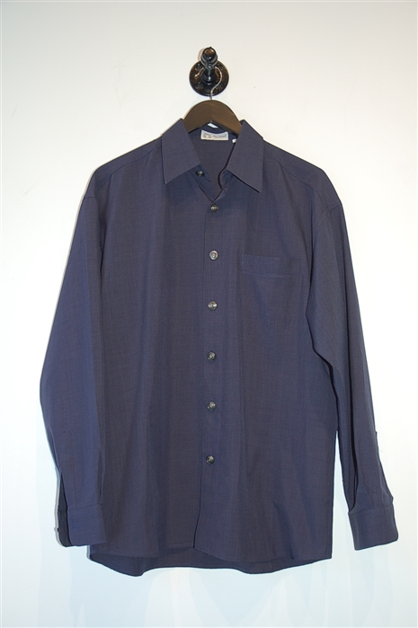 Navy No Label Button Shirt, size M