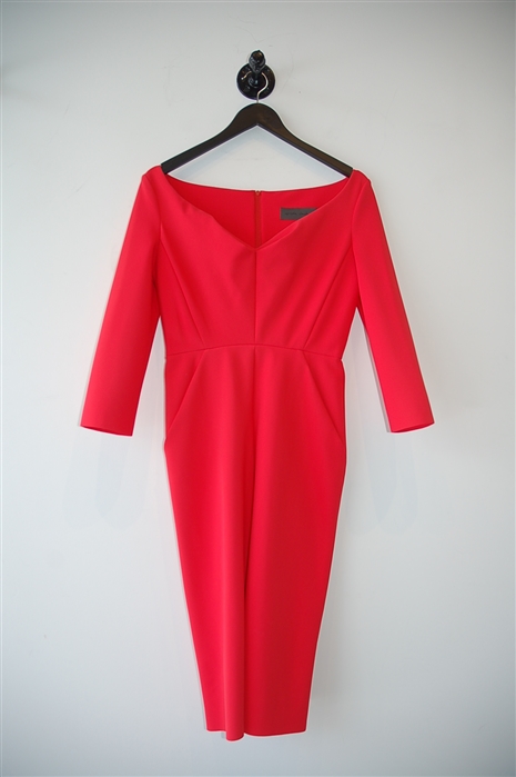 Coral Red Greta Constantine Sheath Dress, size M