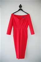 Coral Red Greta Constantine Sheath Dress, size M