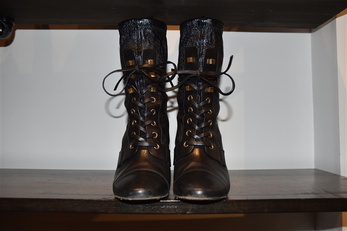 Black Leather Stuart Weitzman Boots, size 6