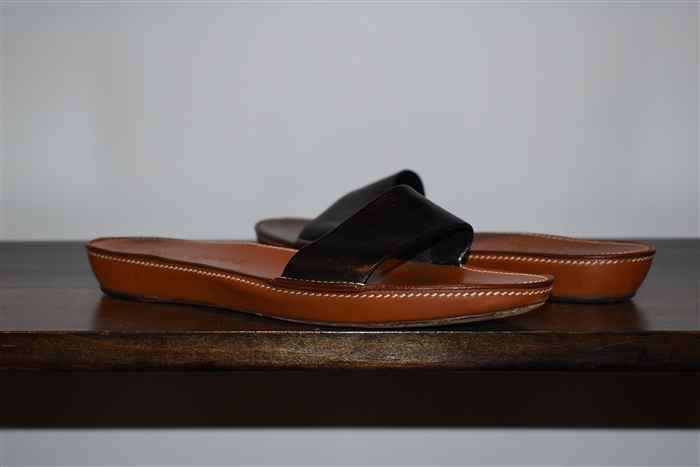 Black Leather Saint Laurent Sandal, size 9