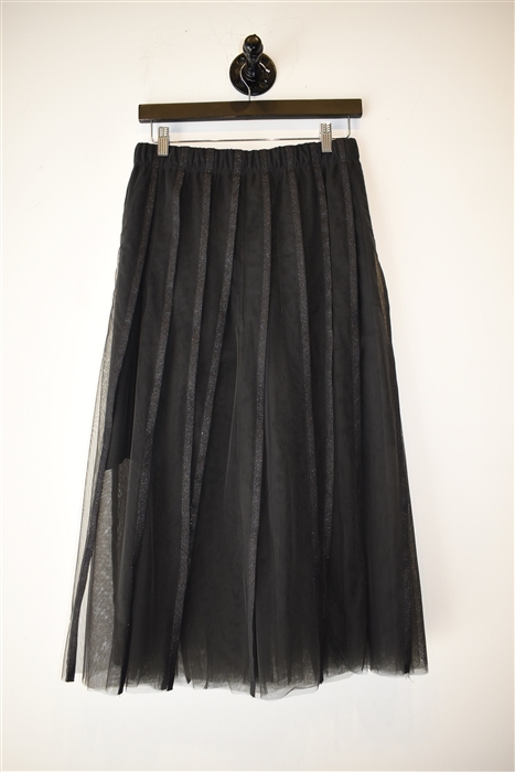 Basic Black Brunello Cucinelli A-Line Skirt, size 6