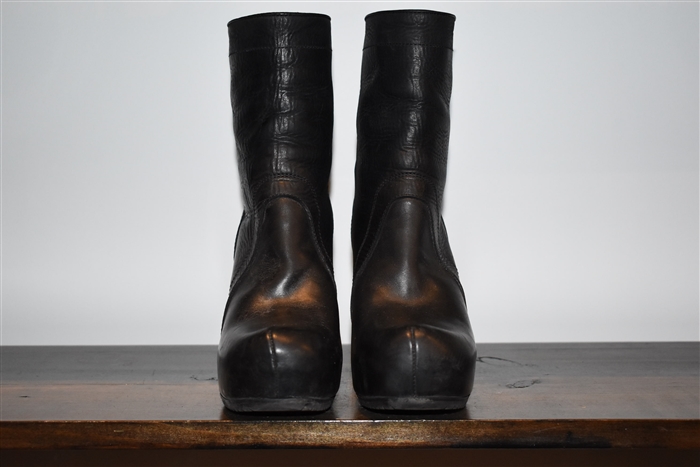 Black Leather Rick Owens Boots, size 8.5