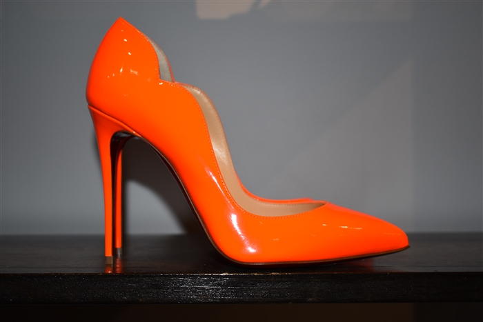 Neon Orange Christian Louboutin Pumps, size 8