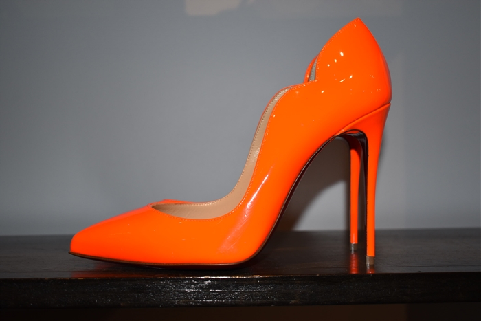 Neon Orange Christian Louboutin Pumps, size 8