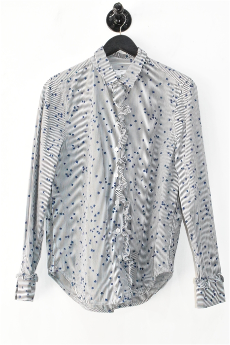 Navy Stripe Equipment Button Shirt, size L