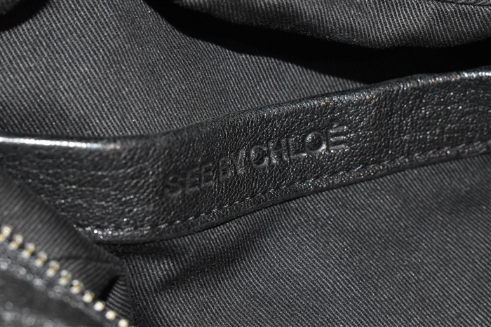 Black Leather See by Chloe Cross-Body, size M
