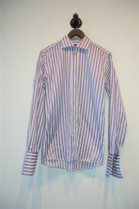 Purple Stripe Duchamp Button Shirt, size M