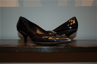 Black Leather Prada Kitten Heels, size 7.5