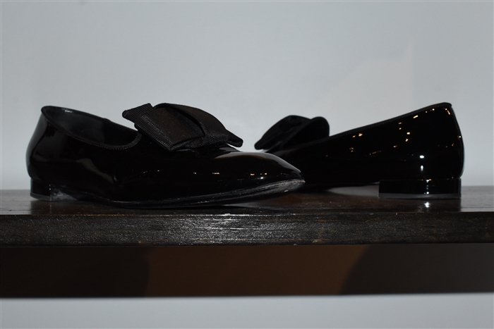 Black Patent Giorgio Armani Slippers, size 7.5