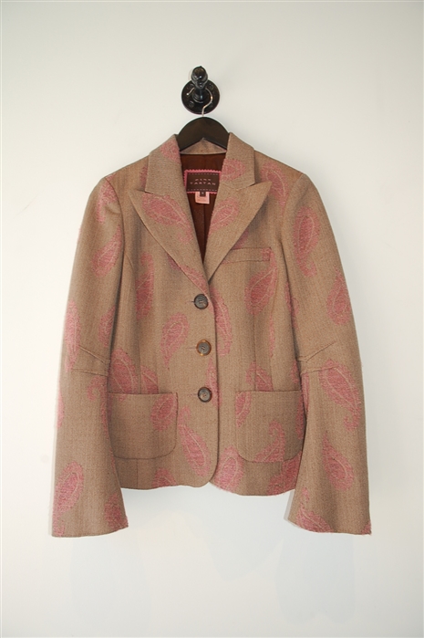 Floral Pink Tartan Blazer, size 8