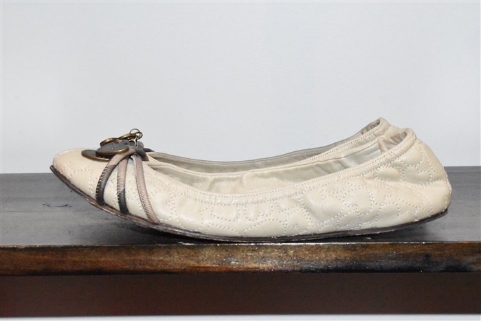 Taupe Burberry Ballet Flats, size 8