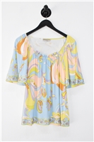Floral Emilio Pucci Short-Sleeved Top, size S