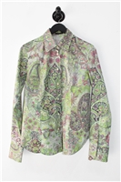 Paisley Etro Button Shirt, size 12