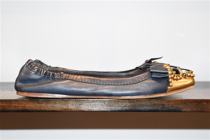 Navy Miu Miu Ballet Flats, size 8