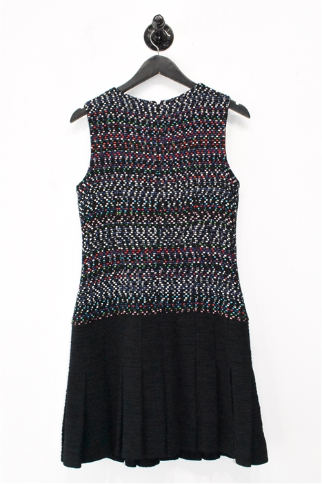 Black Tweed Chanel Drop Waist Dress, size 8