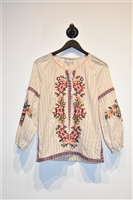 Floral Johnny Was Peasant Top, size XS