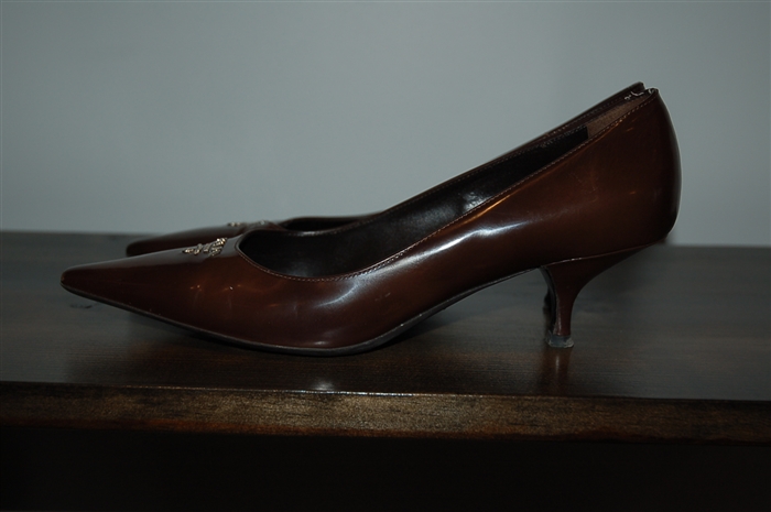 Chocolate Prada Kitten Heels, size 8.5