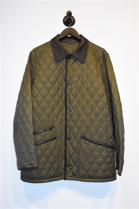 Military Green Salvatore Ferragamo Puffer Jacket, size XL