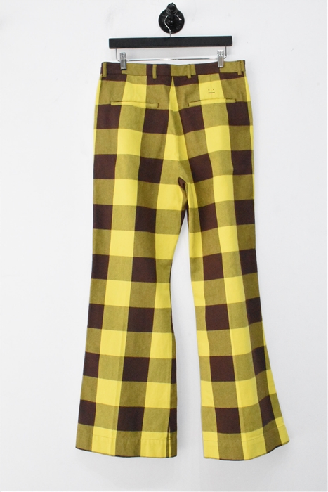 Yellow Check Acne Studios Trousers, size 32
