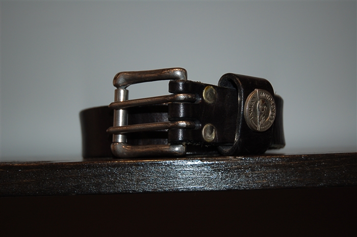 Black Leather No Label Belt, size XL