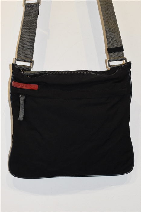 Black & Gray Prada Messenger, size S