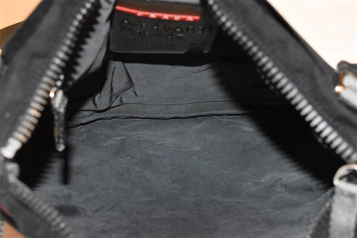 Black & Gray Prada Messenger, size S