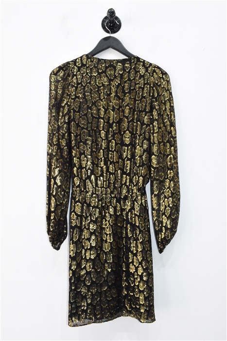 Black & Gold A.L.C. Wrap Dress, size 6
