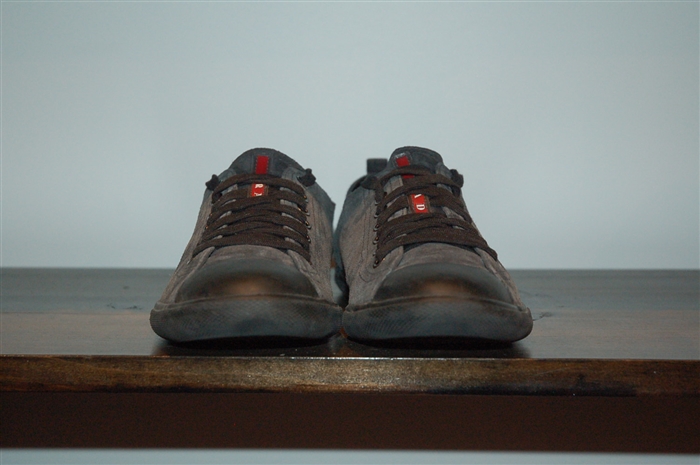 Charcoal Prada Sneaker, size 8