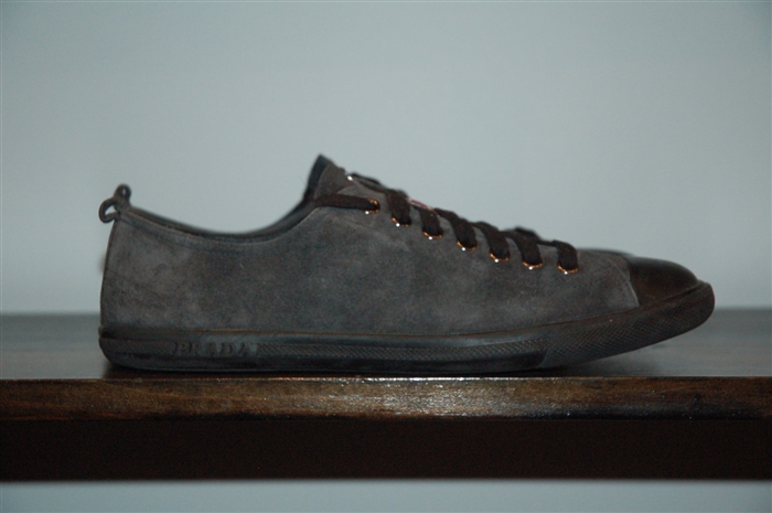Charcoal Prada Sneaker, size 8