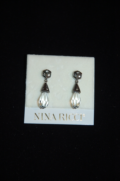 Antique Silver Nina Ricci Earrings, size O/S