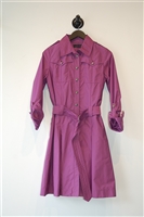 Satin Plum Pink Tartan Trench Coat, size S