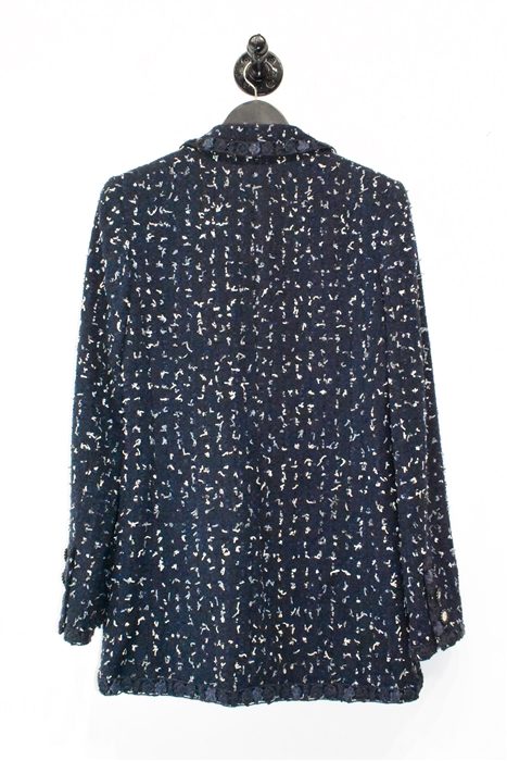 Navy Tweed Chanel Tweed Jacket, size 8