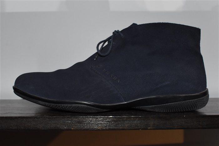 Navy Prada Desert Boot, size 10