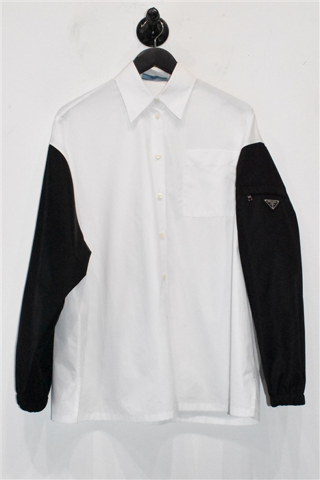 White & Black Prada Shirt, size 4