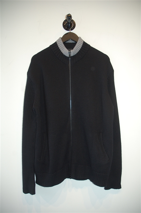 Black Versace Jeans Couture Zippered Sweater, size L