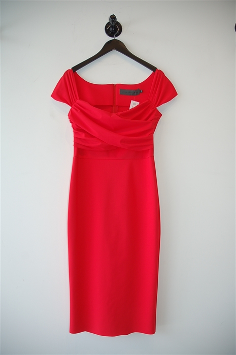 Coral Red Greta Constantine Sheath Dress, size L
