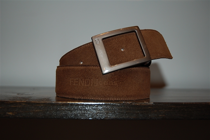 Brown Suede Fendi Jeans Belt, size S