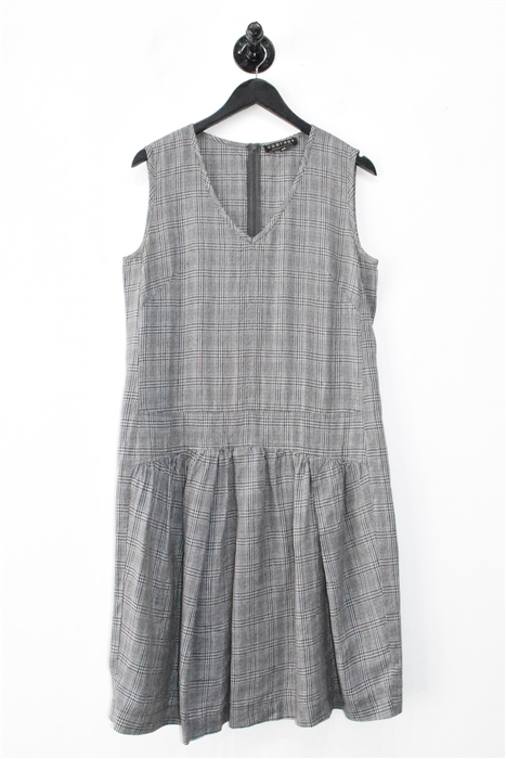 Brown Check Comrags Drop Waist Dress, size M
