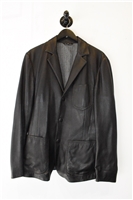 Espresso Giorgio Armani Leather Jacket, size L