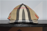 Beige Check Burberry Cap, size L
