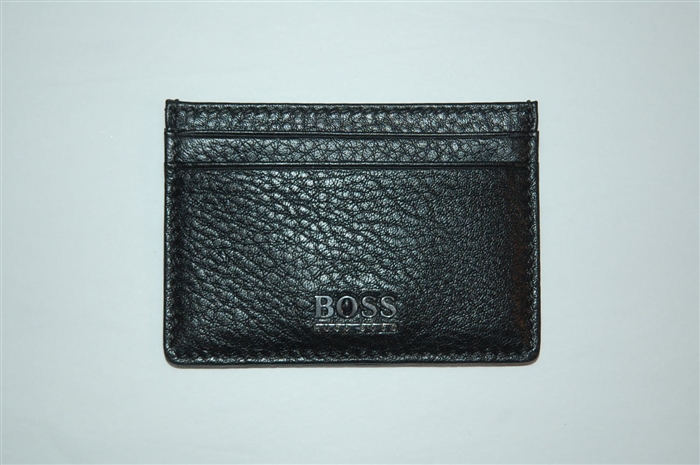 Black Leather Hugo Boss - Boss Card Case, size O/S