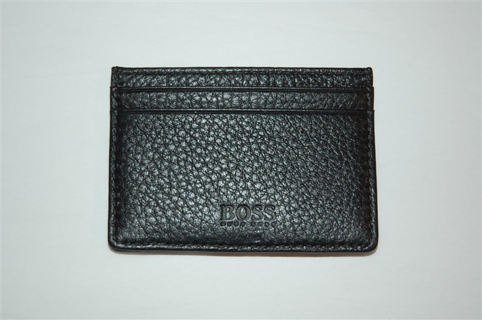 Black Leather Hugo Boss - Boss Card Case, size O/S
