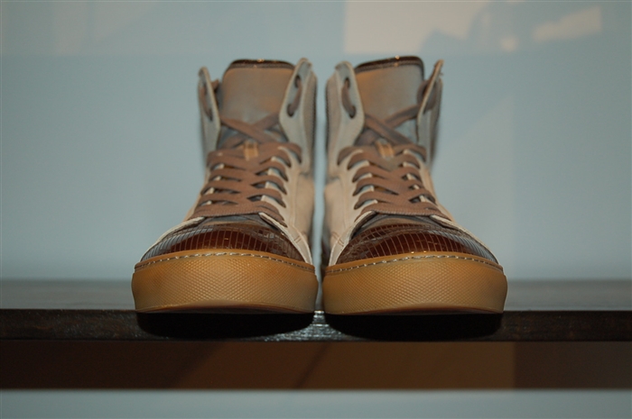 Mixed Browns Lanvin High-Top Sneakers, size 8